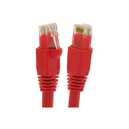 CAT6A UTP Ethernet Network Booted Cable- 10ft- Red